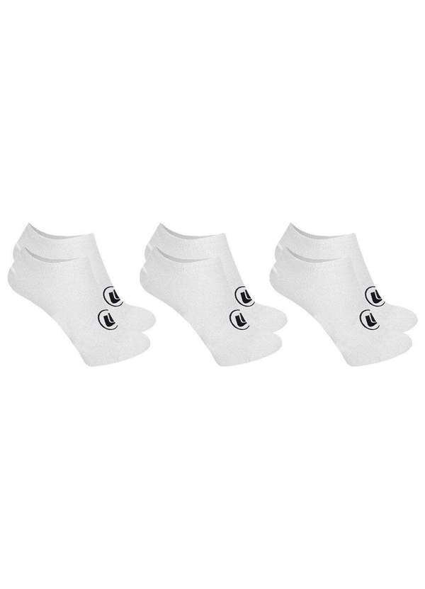Kit 3 pares de Meias Esporte Legal Sapatilha Invisível Feminina Branco