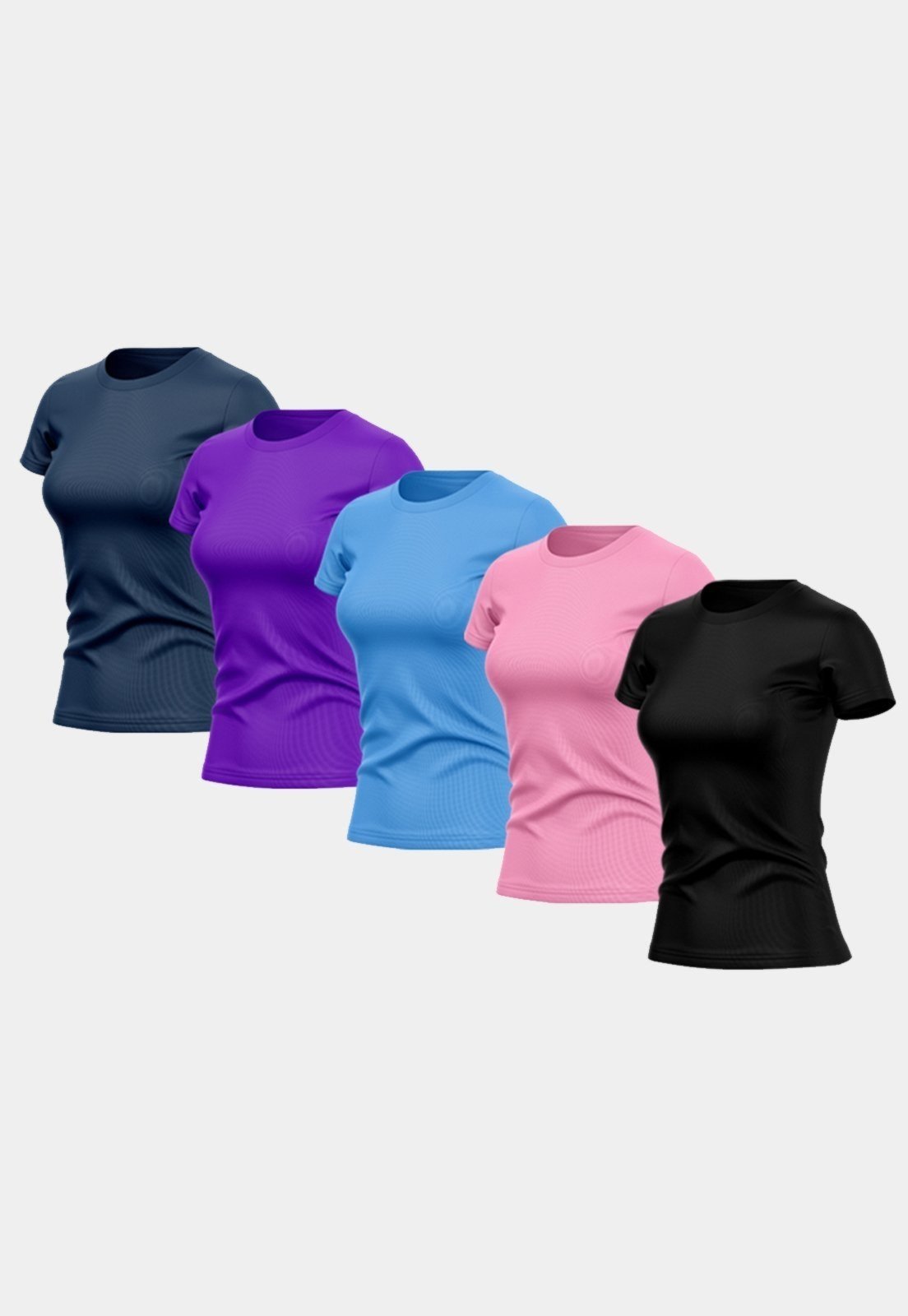 Kit 5 Camisetas Feminina Dry Fit Básica Lisa Proteção Solar UV Térmica Blusa Academia Esporte Camisa