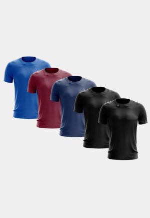 Kit 5 Camisetas Masculina Manga Curta Dry Fit Básica Lisa Proteção Solar UV Térmica Blusa Academia Esporte Camisa
