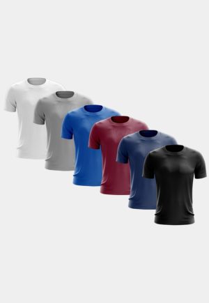 Kit 6 Camisetas Masculina Manga Curta Dry Fit Básica Lisa Proteção Solar UV Térmica Blusa Academia Esporte Camisa