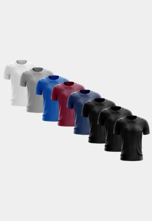 Kit 8 Camisetas Masculina Manga Curta Dry Fit Básica Lisa Proteção Solar UV Térmica Blusa Academia Esporte Camisa