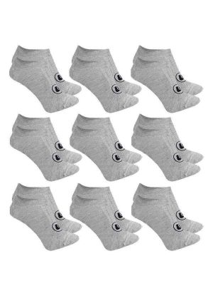 Kit 9 pares de Meias Esporte Legal Sapatilha Invisível Masculina Cinza