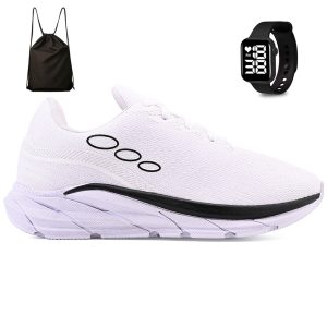 Kit Tenis Esportivo Masculino Feminino Academia Corrida + Mochila Bag e Relogio Calcados Lght Light