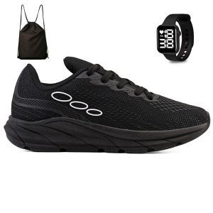 Kit Tenis Esportivo Masculino Feminino Academia Corrida + Mochila Bag e Relogio Calcados Lght Light