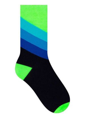 Meia Corrida Cano Longo Selene 4290-001 501-Preto-Verde-Fluor