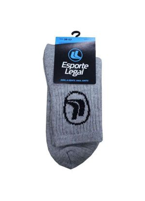 Meia Esporte Legal Cano Curto Masculina Cinza
