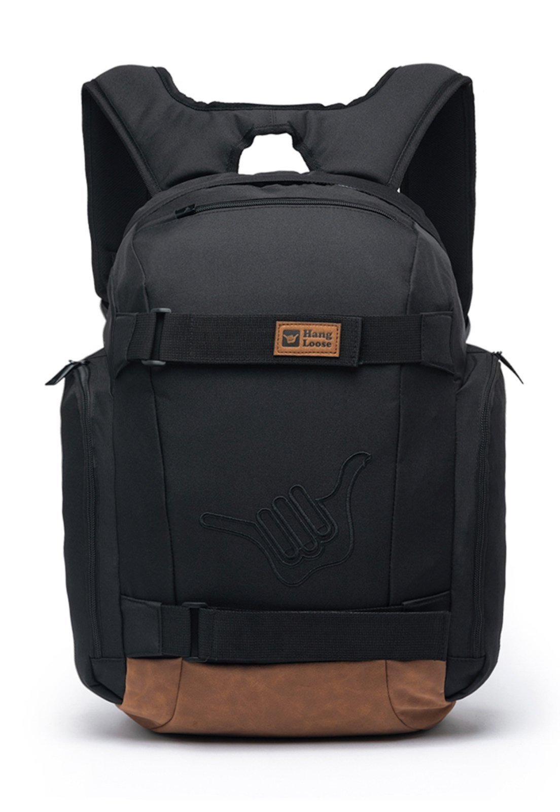 Mochila Masculina Hang Loose Reforçada Skate Esportiva Preta