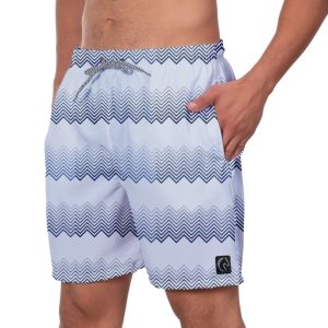 Short Praia Premium Masculino Academia Fitness Caminhada Branco Estampado Moda Corrida Esporte Estilo Conforto W2