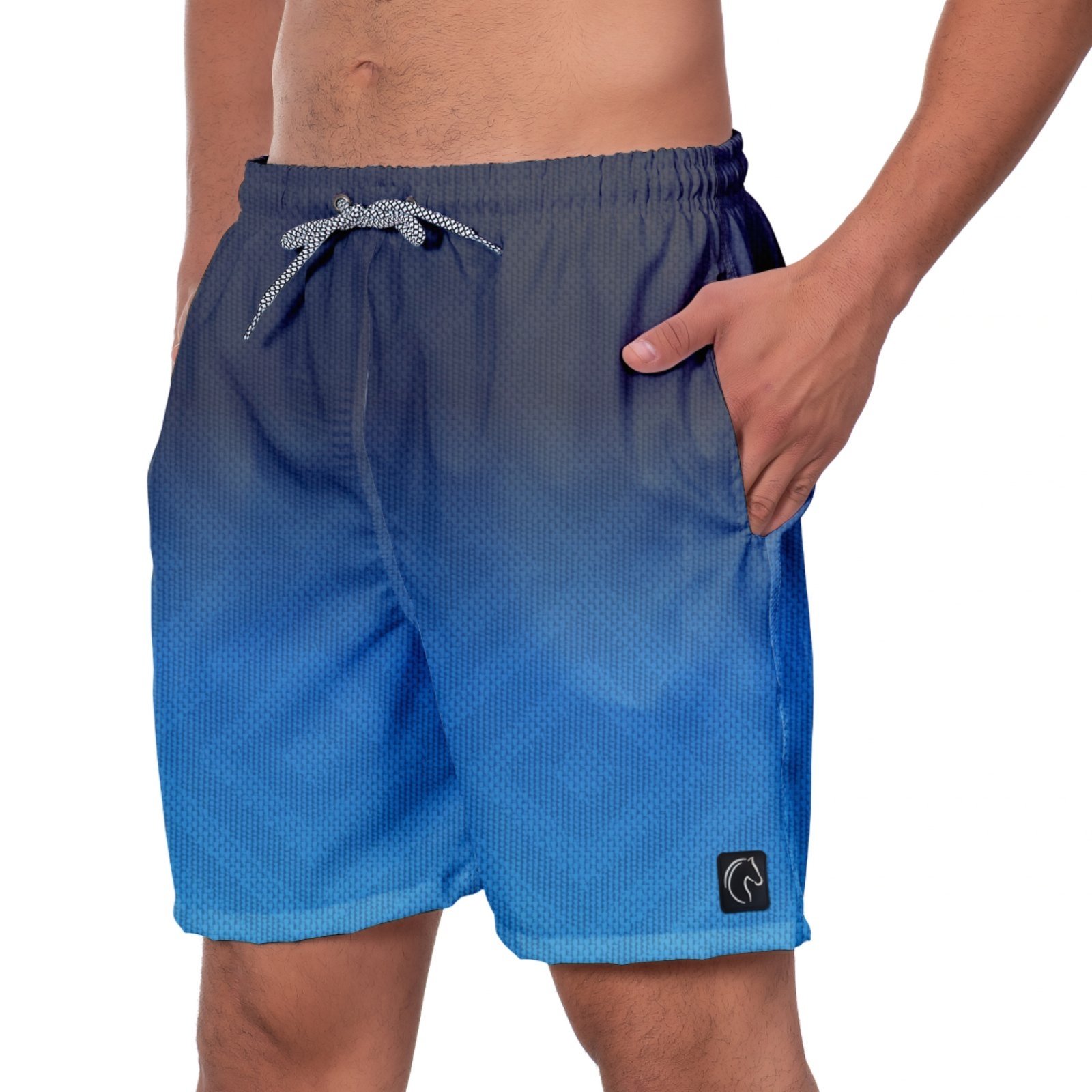 Short Praia Premium Masculino Academia Fitness Caminhada Degrade Azul Moda Esporte Estilo Conforto W2