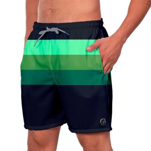 Short Praia Premium Masculino Preto Listrado Estampado Academia Fitness Caminhada Casual Conforto Moda Estilo Esporte