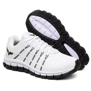 Tênis Masculino Esportivo Corrida Academia Treino Casual Amarração - Branco