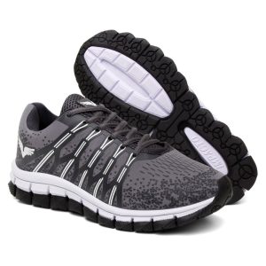 Tênis Masculino Esportivo Corrida Academia Treino Casual Amarração- Cinza