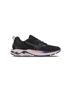 Tênis de Corrida Mizuno Wave Dynasty 7 Preto/Roxo Incolor