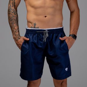 Volgatte - Short Praia Tactel Tectel Masculino Corrida Treino Academia Cor Azul Escuro