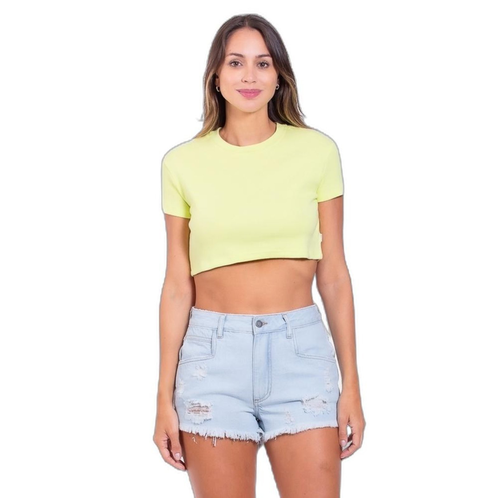 CAMISETA RC CLASSIC SURF CROPPED - LIME - GG