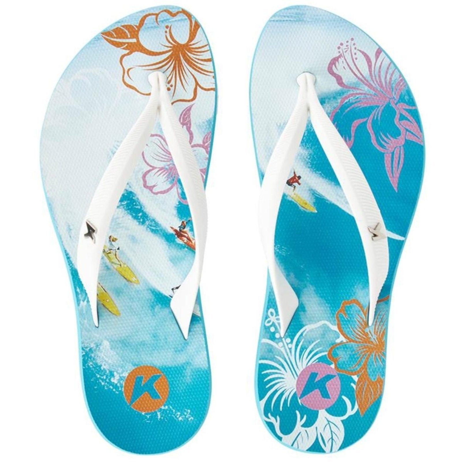Chinelo Kenner Ibiza Surf Feminino - Branco e Azul
