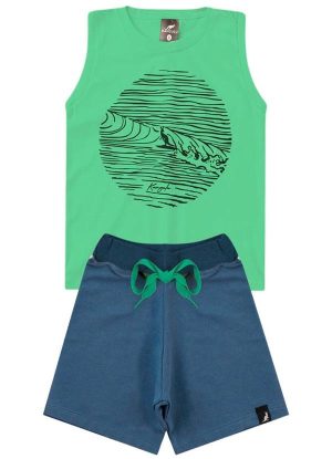 Conjunto Verão Regata Surf Kangulu Verde