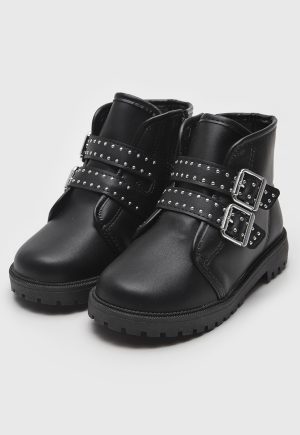 Infantil - Bota Biker Molekinha Cano Curto Preta