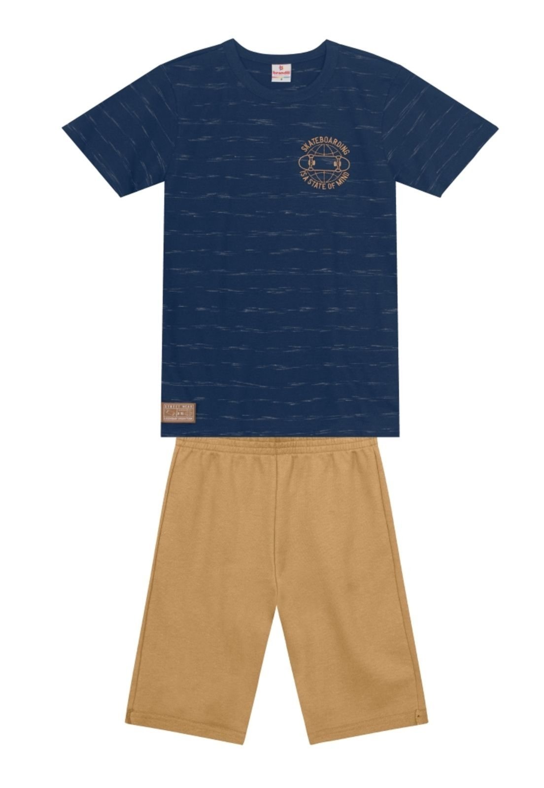 Infantil - Conjunto Menino Listrado De Skate Brandili