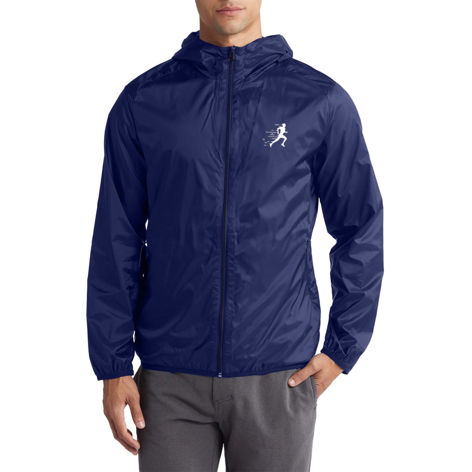 Jaqueta Corta Vento Relaxado Corrida Azul Marinho