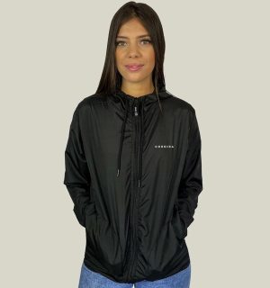 Jaqueta Preta Feminina Corta Vento WSS Corrida Preto