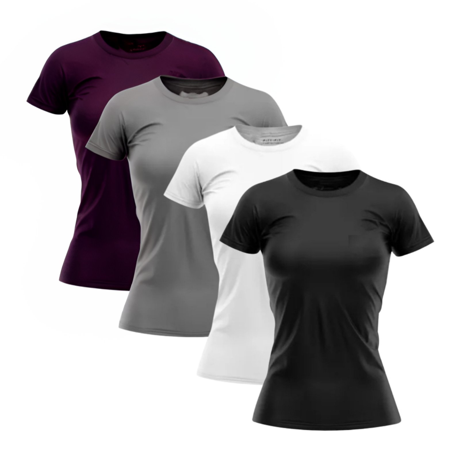 Kit 4 Camisetas Femininas Esportivas Th6 Dry Fit Corrida Treino