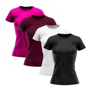 Kit 4 Camisetas Femininas Esportivas Th6 Dry Fit Corrida Treino