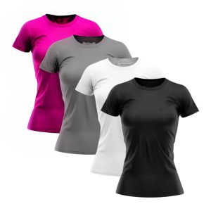 Kit 4 Camisetas Femininas Esportivas Th6 Dry Fit Corrida Treino
