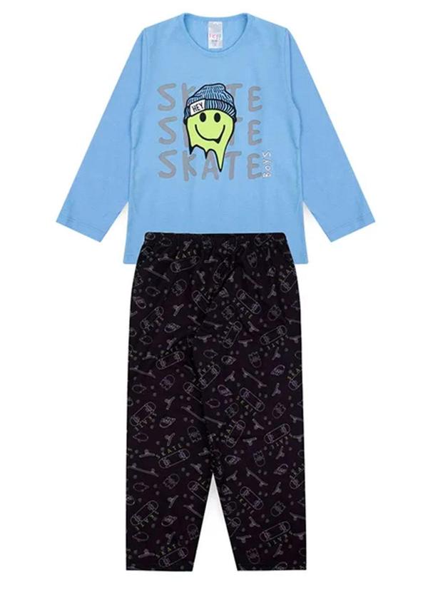 Pijama Infantil Masculino Inverno Skate Azul