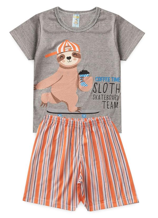 Pijama Masculino Verão Preguiça Skate Cinza