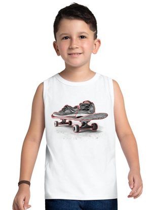 Regata Infantil Menino Skate Branco