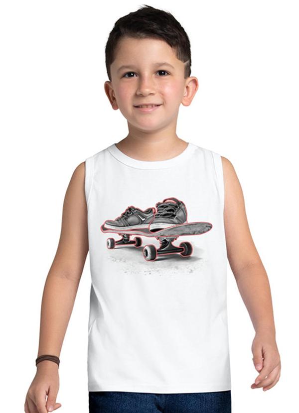 Regata Infantil Menino Skate Branco