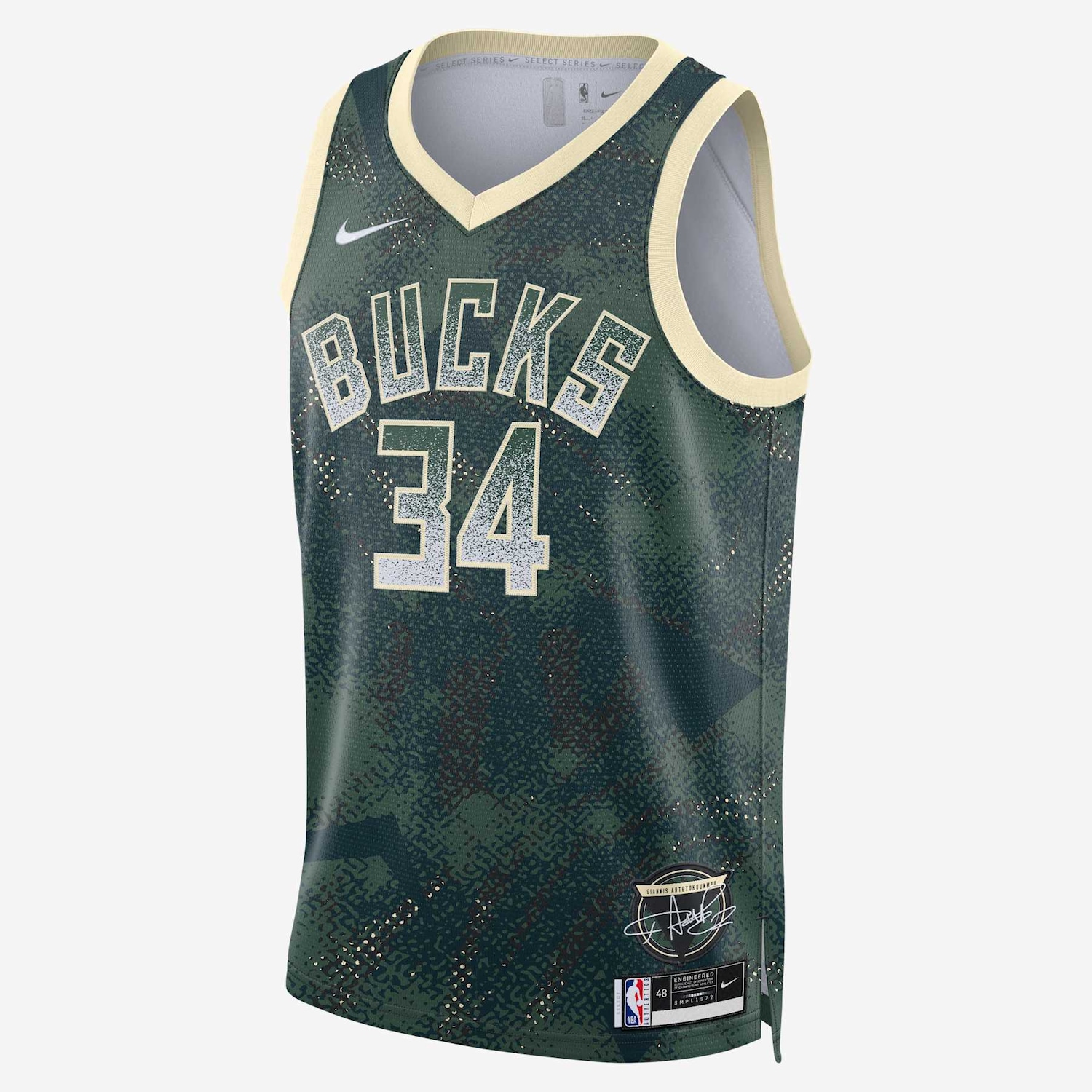 Regata Nike NBA Giannis Antetokounmpo Milwaukee Bucks 2025/26 Select Series Masculina