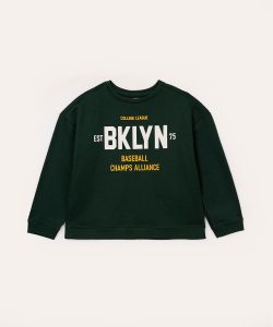 blusão de moletom infantil baseball verde