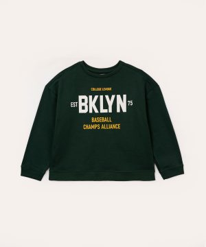 blusão de moletom infantil baseball verde